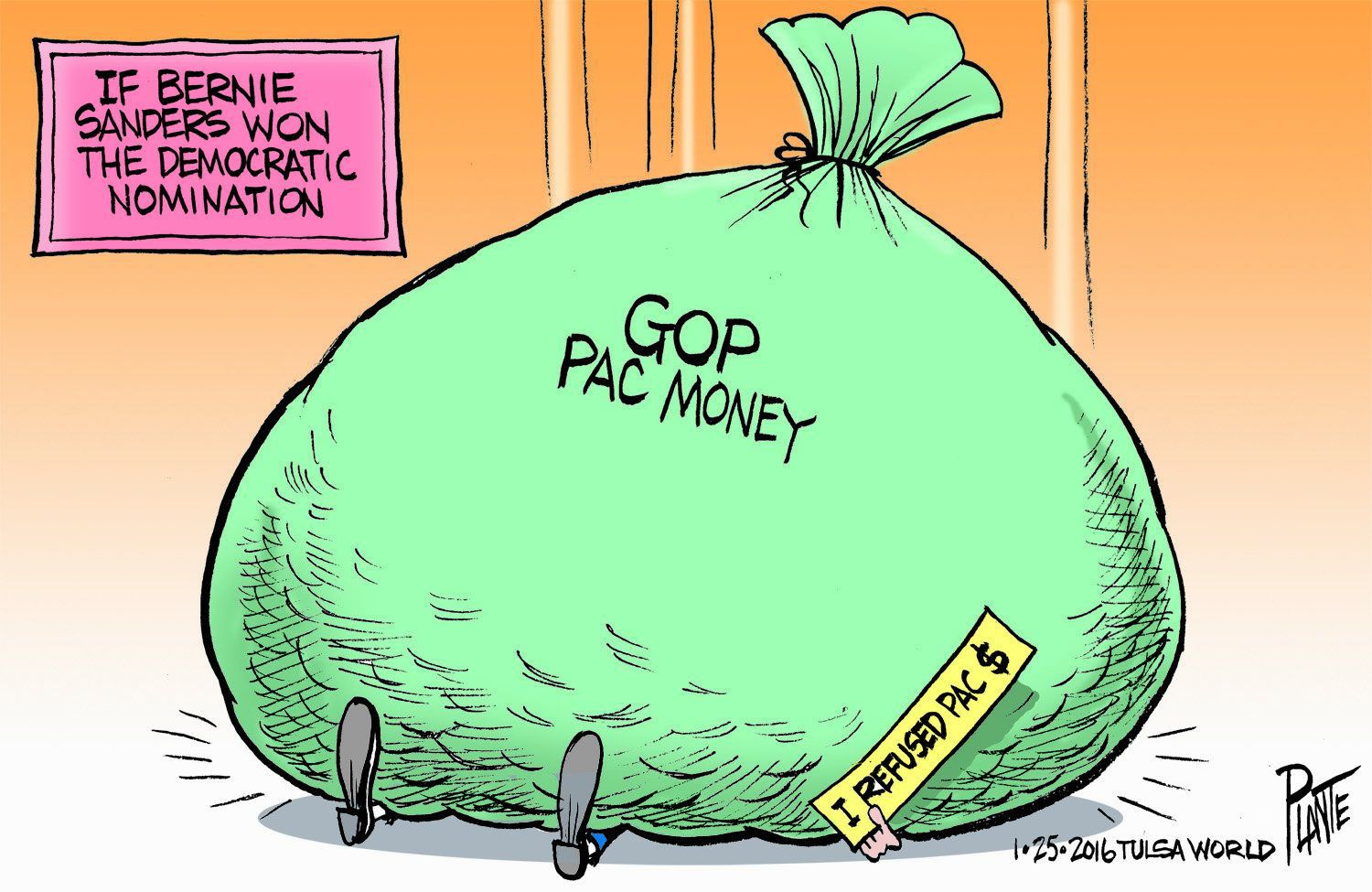 Bruce Plante Cartoon: Bernie Sanders